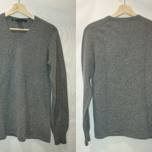 Mc Duff Essentials Long Sleeve Neck Cashmere Sweater Dark Gray Small S‎